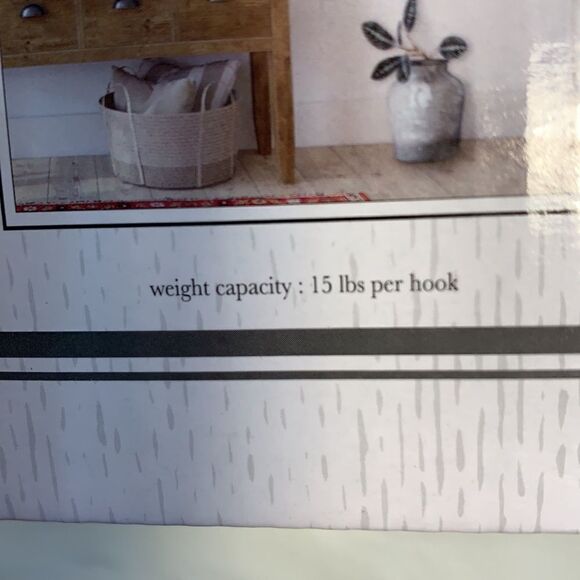 Belle Maison Decorator Wall Hook With Swirl Hooks 16 X 4.5 Organizer Hanger  NEW - Picture 3 of 8